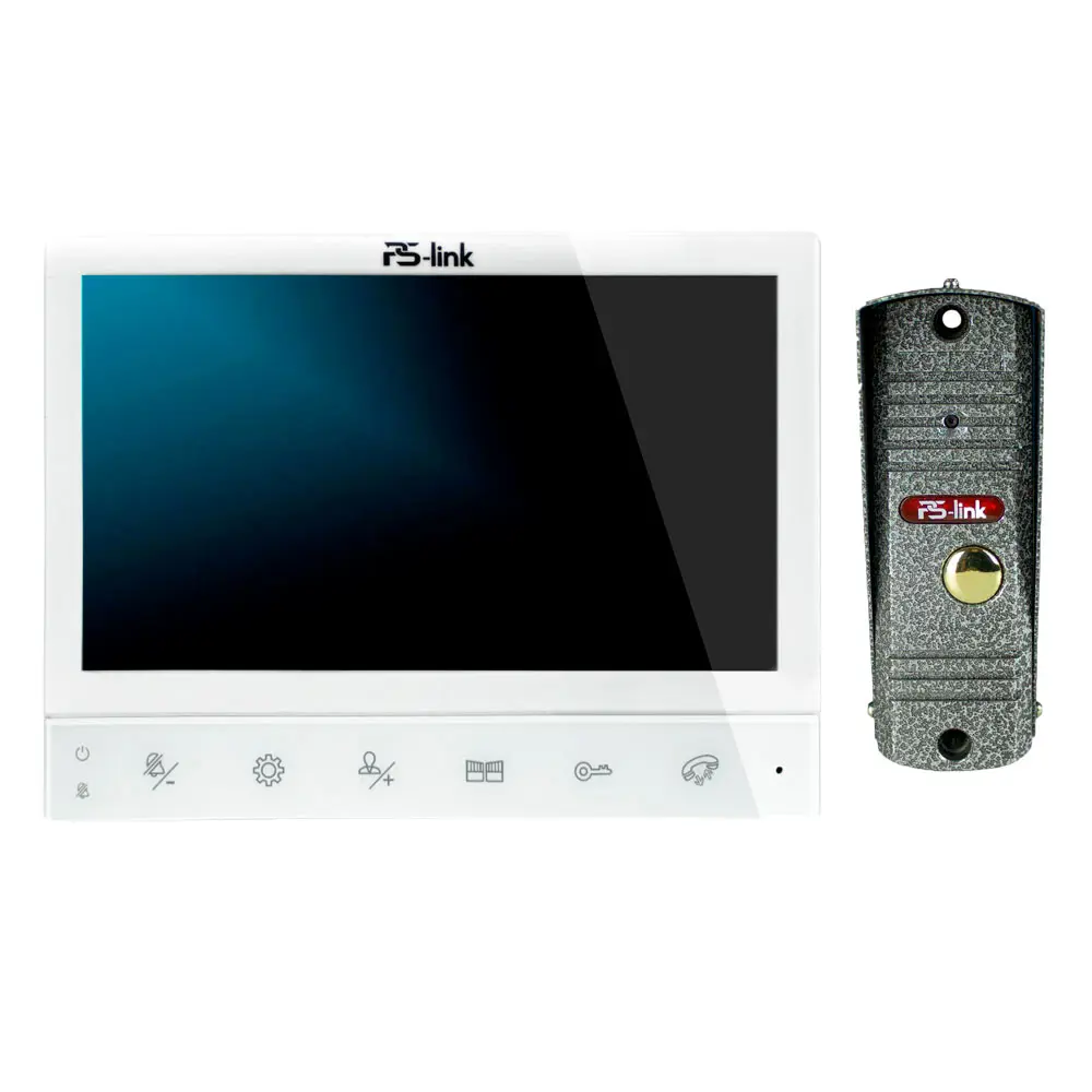 Фото Комплект видеодомофона Ps-link KIT-729DP-201CR-S 7" цвет белый Фото Комплект видеодомофона Ps-link KIT-729DP-201CR-S 7" цвет белый
