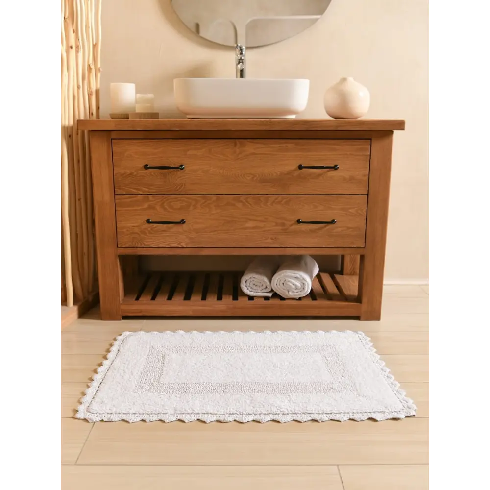 Фото 2 Коврик для ванной комнаты Arya Home Collection 8680943068293 90x60см цвет белый Фото 2 Коврик для ванной комнаты Arya Home Collection 8680943068293 90x60см цвет белый