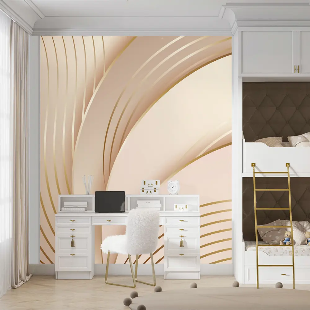 Фото 11 Фотообои флизелиновые Urban Style Абстрактные волны бежево-розовые UST2807, 200x270 см Фото 11 Фотообои флизелиновые Urban Style Абстрактные волны бежево-розовые UST2807, 200x270 см