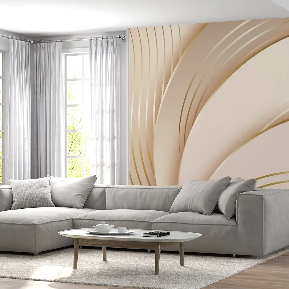 Фото 10 Фотообои флизелиновые Urban Style Абстрактные волны бежево-розовые UST2807, 200x270 см Фото 10 Фотообои флизелиновые Urban Style Абстрактные волны бежево-розовые UST2807, 200x270 см