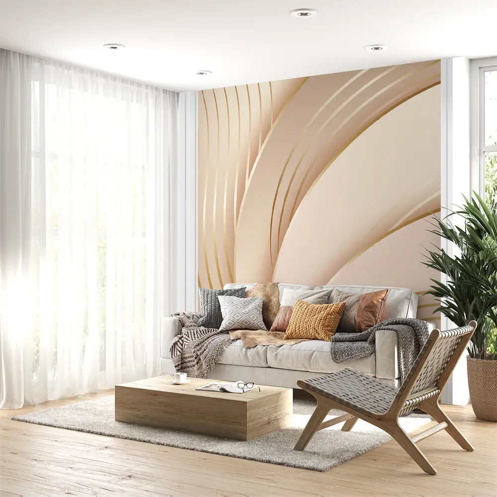 Фото 7 Фотообои флизелиновые Urban Style Абстрактные волны бежево-розовые UST2807, 200x270 см Фото 7 Фотообои флизелиновые Urban Style Абстрактные волны бежево-розовые UST2807, 200x270 см