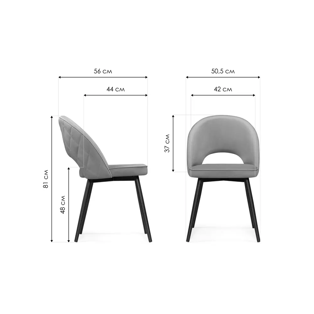 Фото 2 Стул Woodville 552096 42x81x56 см велюр цвет черный