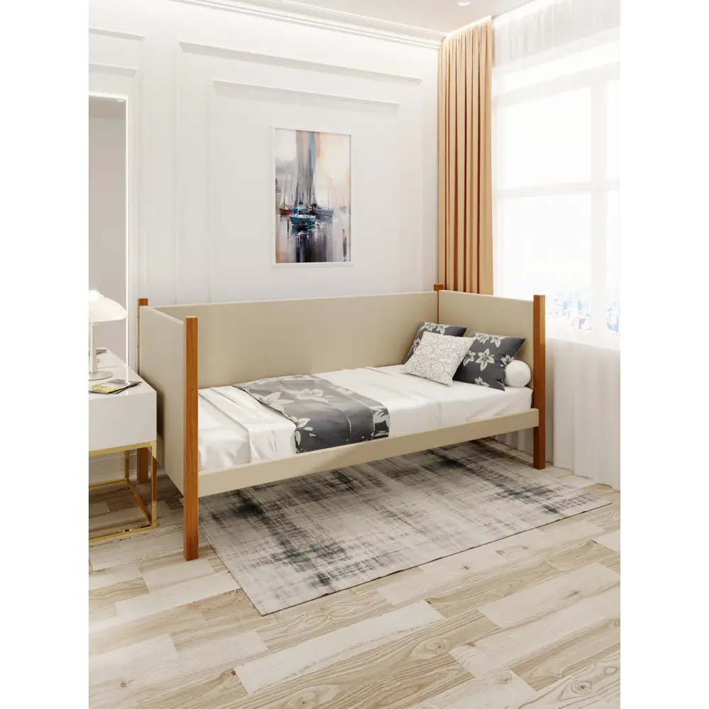 Фото 4 Кровать Solarius Тахта реечное основание tahta-obiv-spin-beg90-180olha 100 x 101 x 190 см дерево цвет бежевый/ольха Фото 4 Кровать Solarius Тахта реечное основание tahta-obiv-spin-beg90-180olha 100 x 101 x 190 см дерево цвет бежевый/ольха