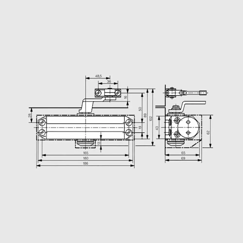 Фото 4 Дверной доводчик Dorma TS 77 EN3 с рычажной тягой серый Фото 4 Дверной доводчик Dorma TS 77 EN3 с рычажной тягой серый