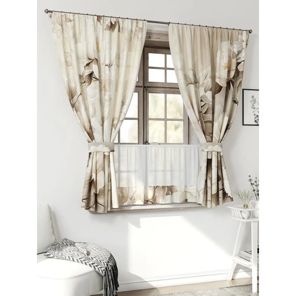 Фото 3 Комплект штор Comfy way Иномик - 72 CW705072-160 на шторной ленте 160x150 см цвет бежевый Фото 3 Комплект штор Comfy way Иномик - 72 CW705072-160 на шторной ленте 160x150 см цвет бежевый