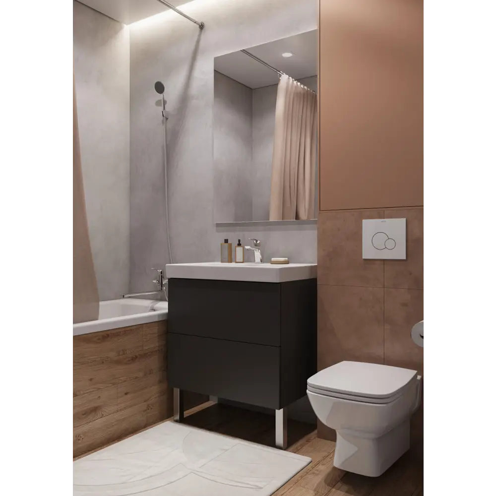 Фото 8 Тумба с раковиной в ванную AQUATON 1A286801UN820 Юнит 70 цвет антрацит, Адриана 70 Фото 8 Тумба с раковиной в ванную AQUATON 1A286801UN820 Юнит 70 цвет антрацит, Адриана 70