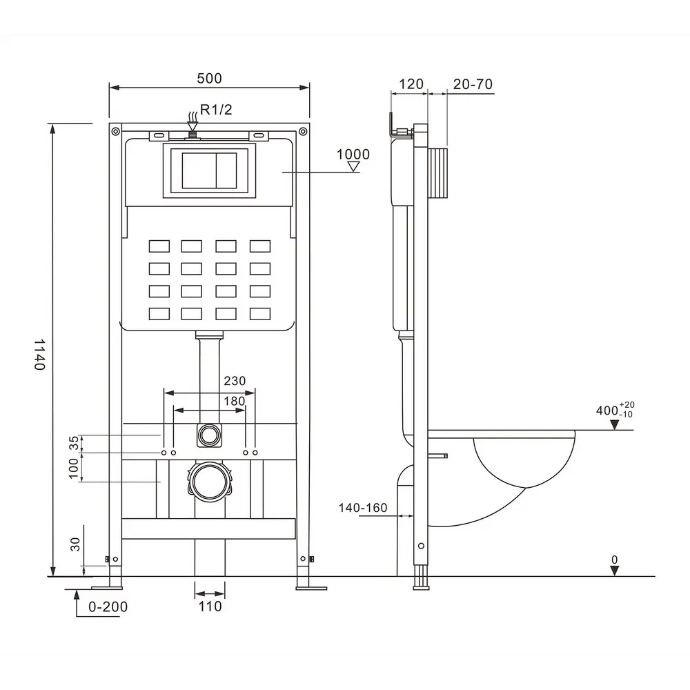 Фото 5 Комплект подвесной унитаз Abber Bequem AC1100T белый с инсталляцией AC0105 и кнопкой AC0121NG никель Фото 5 Комплект подвесной унитаз Abber Bequem AC1100T белый с инсталляцией AC0105 и кнопкой AC0121NG никель