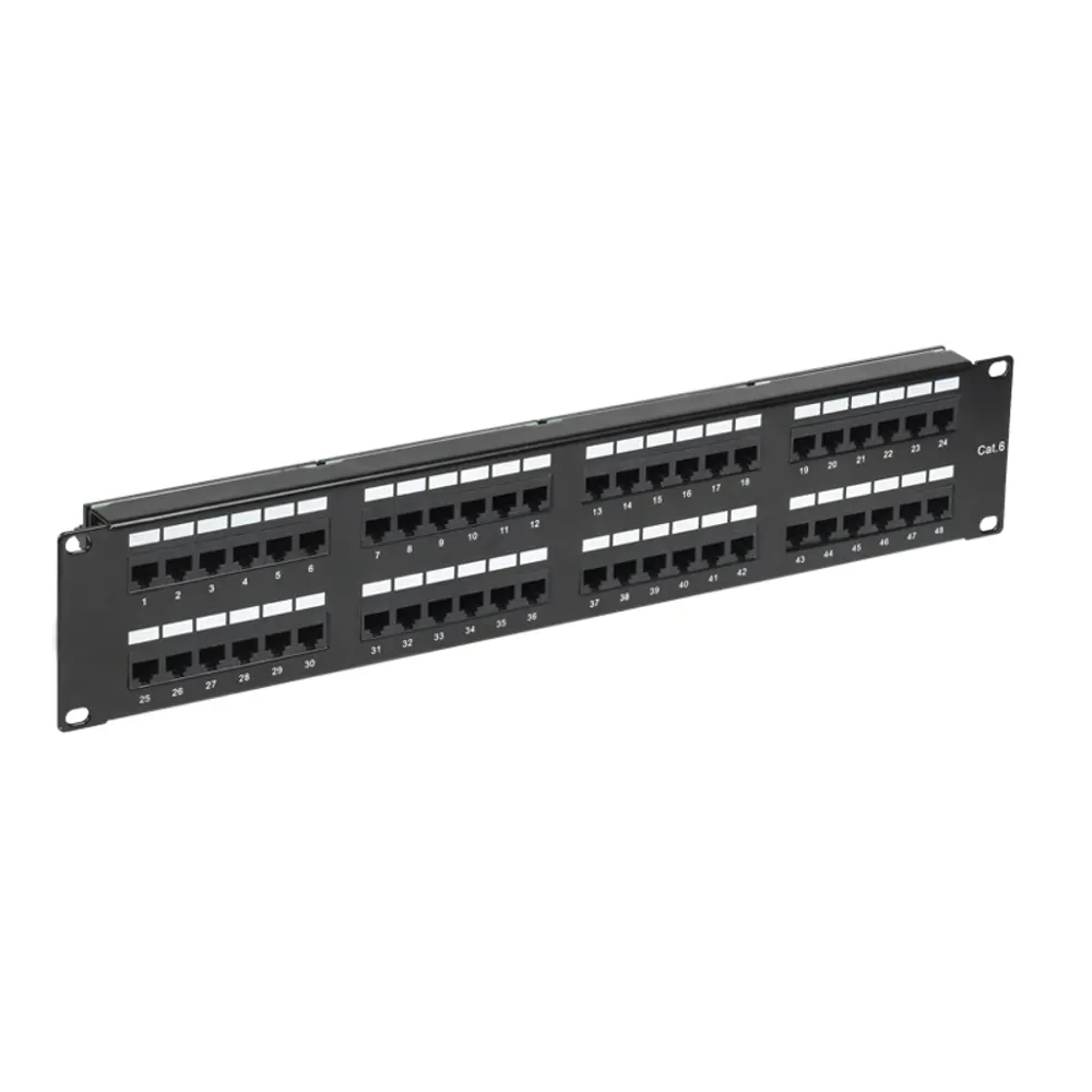 Фото Панель коммутационная Rexant Pro с кабельными органайзерами 19" 2U 48 портов RJ-45 Cat 6 UTP Фото Панель коммутационная Rexant Pro с кабельными органайзерами 19" 2U 48 портов RJ-45 Cat 6 UTP