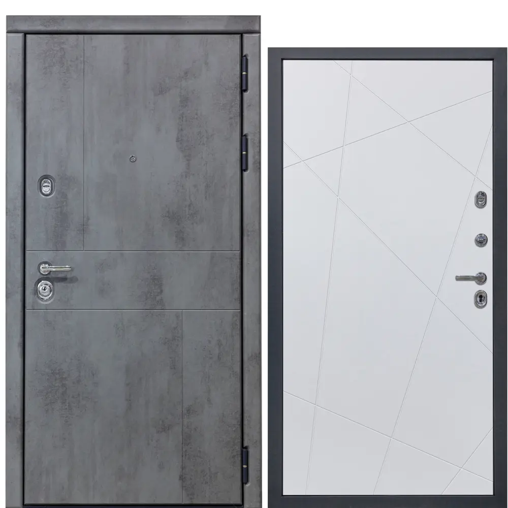 Фото Входная дверь Diva 48 205x86см правый цвет белый софт Д11/бетон