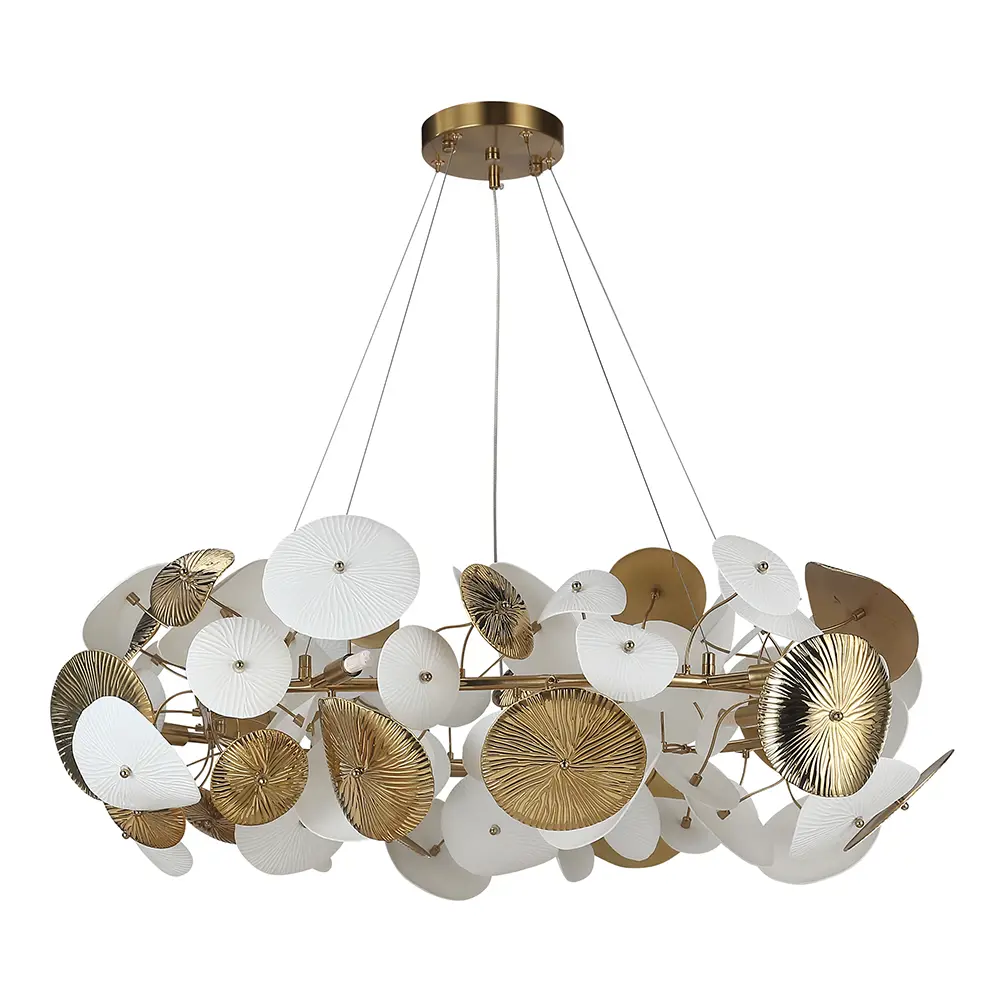 Фото 3 Светильник подвесной светодиодный St luce Dahlia Sl1518.303.10 17 м² теплый белый (желтый) свет цвет золотистый Фото 3 Светильник подвесной светодиодный St luce Dahlia Sl1518.303.10 17 м² теплый белый (желтый) свет цвет золотистый