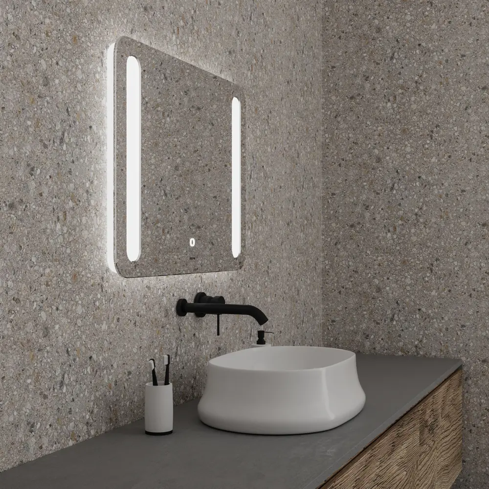 Фото 4 Зеркало для ванной Grossman Lara 1310080 с подсветкой 80x100см Фото 4 Зеркало для ванной Grossman Lara 1310080 с подсветкой 80x100см