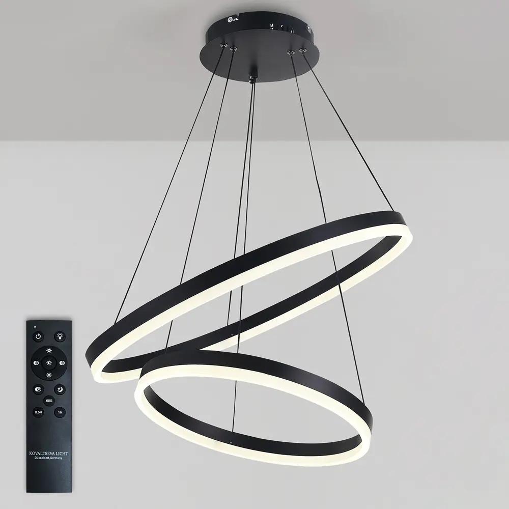 Фото Люстра подвесная NATALI KOVALTSEVA OREOL LED LAMPS 81298 с пультом управления, 26 м², регулируемый белый свет, цвет черный Фото Люстра подвесная NATALI KOVALTSEVA OREOL LED LAMPS 81298 с пультом управления, 26 м², регулируемый белый свет, цвет черный