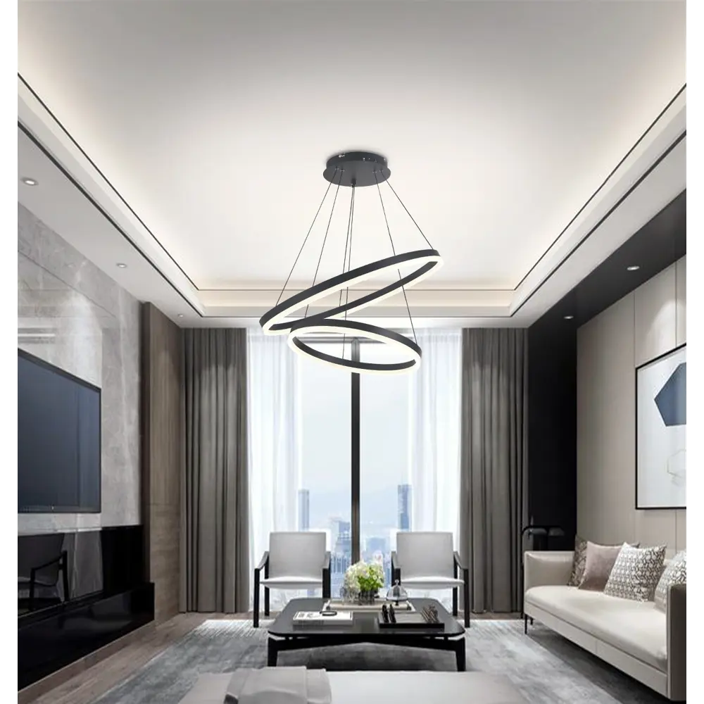 Фото 4 Люстра подвесная NATALI KOVALTSEVA OREOL LED LAMPS 81298 с пультом управления, 26 м², регулируемый белый свет, цвет черный Фото 4 Люстра подвесная NATALI KOVALTSEVA OREOL LED LAMPS 81298 с пультом управления, 26 м², регулируемый белый свет, цвет черный