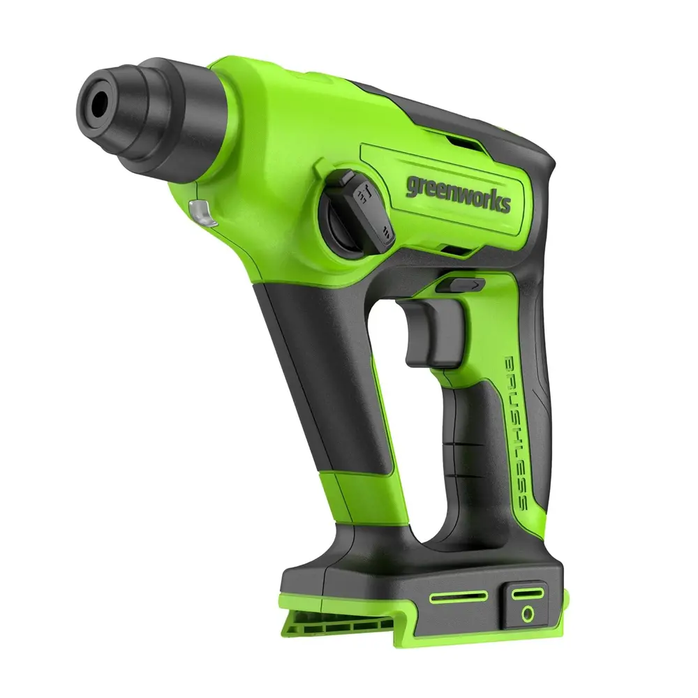 Фото Перфоратор аккумуляторный бесщеточный Greenworks GD24SDS1, 24 В Li-Ion 1.2 Дж, без АКБ и ЗУ Фото Перфоратор аккумуляторный бесщеточный Greenworks GD24SDS1, 24 В Li-Ion 1.2 Дж, без АКБ и ЗУ