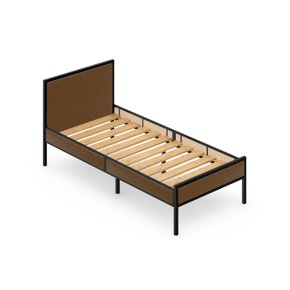 Фото Кровать Solarius KOMP90loft-obiv-rs9-black Кровать Лофт Компакт реечное 95 x 89 x 206 см дсп цвет коричневый/черный Фото Кровать Solarius KOMP90loft-obiv-rs9-black Кровать Лофт Компакт реечное 95 x 89 x 206 см дсп цвет коричневый/черный