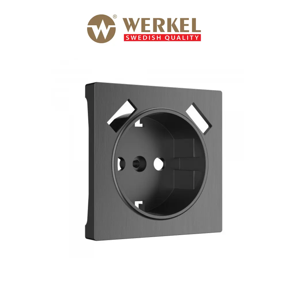 Фото Накладка Werkel для розетки USB графит рифленый Фото Накладка Werkel для розетки USB графит рифленый