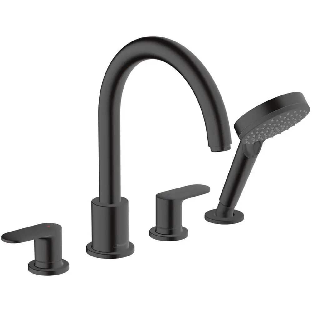 Фото 2 Смеситель для ванны Hansgrohe Vernis Blend 71456670 однорычажный цвет черный Фото 2 Смеситель для ванны Hansgrohe Vernis Blend 71456670 однорычажный цвет черный