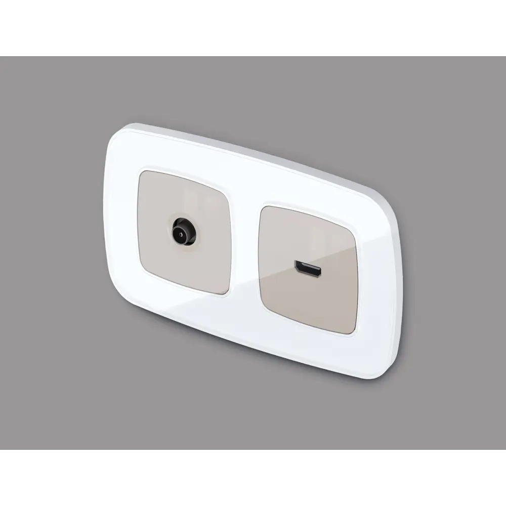 Фото 2 Накладка для TV розетки Ambrella volt Omega OP3730 цвет серо-бежевый матовый