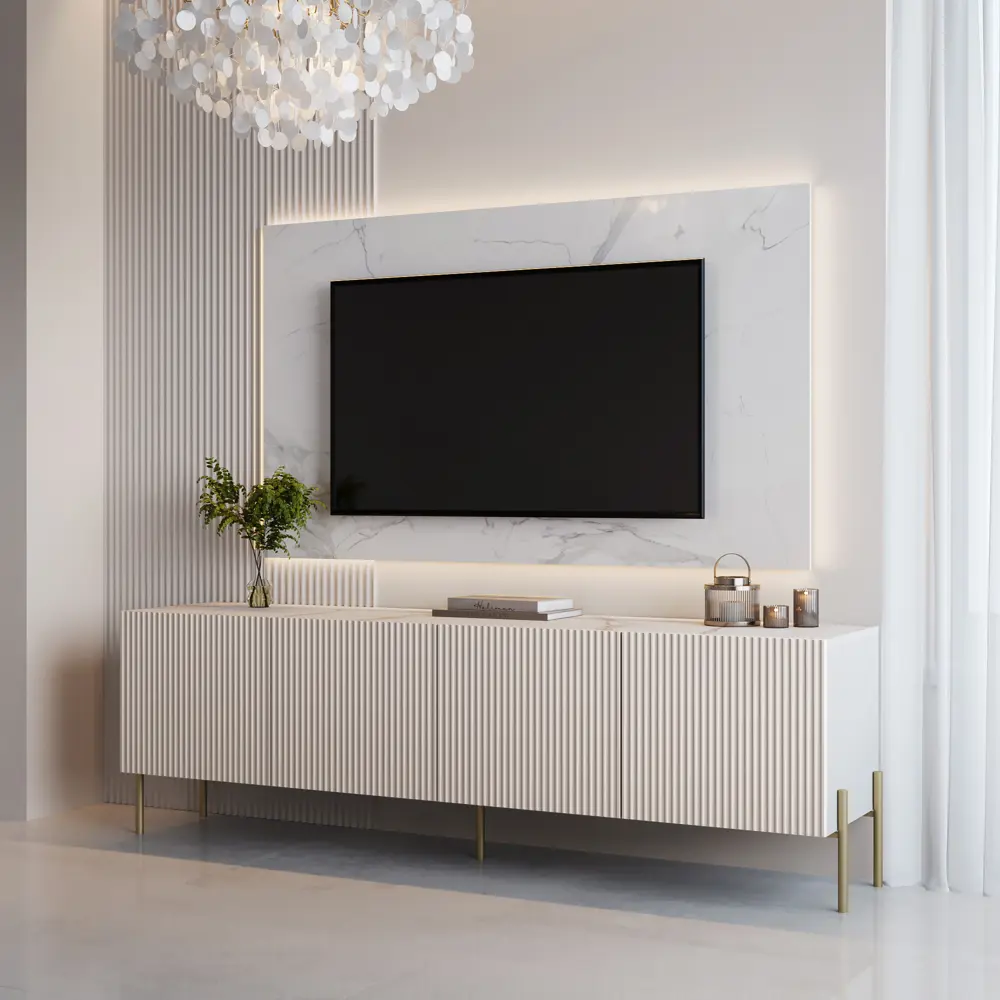 Фото Тумба под телевизор Puzzlemebel ТумбаСеллин 180x57x36.6 см ЛДСП цвет бежевый Фото Тумба под телевизор Puzzlemebel ТумбаСеллин 180x57x36.6 см ЛДСП цвет бежевый