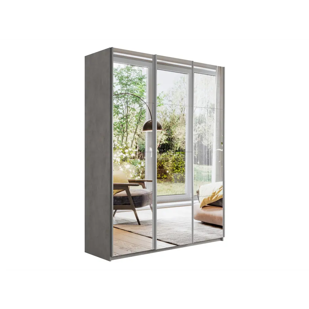 Фото 3 Шкаф-купе Мебельная компания е1 500205 230x240x57 см 10 полок ЛДСП цвет бетон Фото 3 Шкаф-купе Мебельная компания е1 500205 230x240x57 см 10 полок ЛДСП цвет бетон