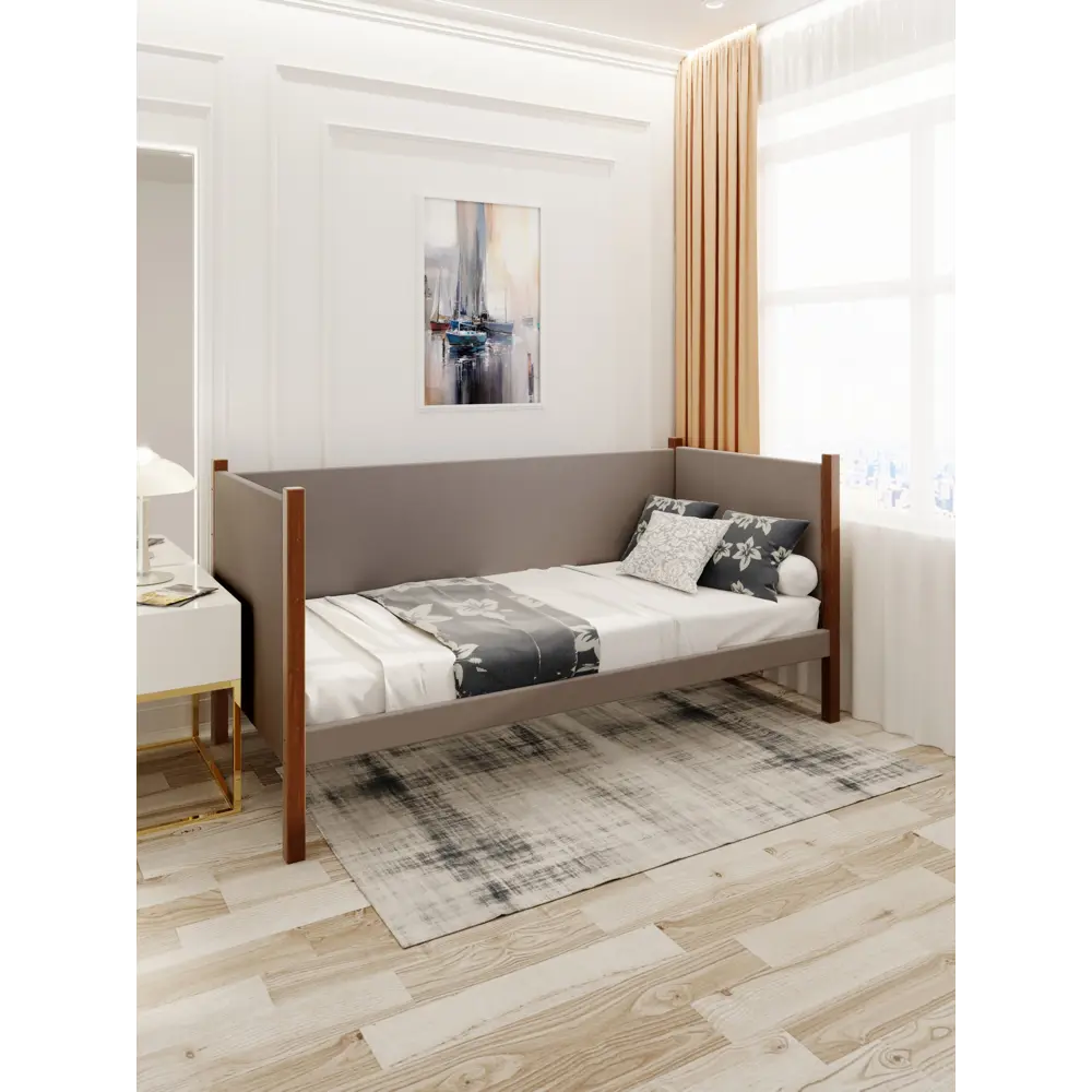 Фото 3 Кровать Solarius Тахта сплошное основание 100 x 101 x 200 см дерево цвет мокко мусс;темный дуб Фото 3 Кровать Solarius Тахта сплошное основание 100 x 101 x 200 см дерево цвет мокко мусс;темный дуб