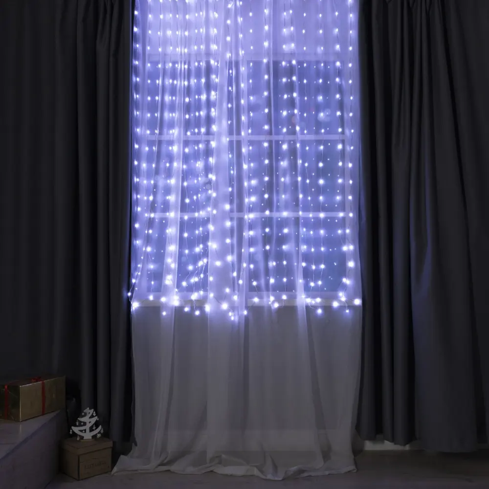 Фото 2 Электрогирлянда комнатная Luazon lighting 9143282 занавес 2x2 м 400 ламп прозрачный 1 режимов работы Фото 2 Электрогирлянда комнатная Luazon lighting 9143282 занавес 2x2 м 400 ламп прозрачный 1 режимов работы