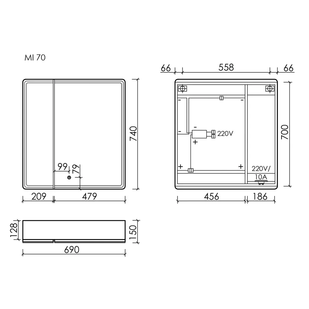 Фото 6 Зеркальный шкаф для ванной комнаты SANCOS Mirror MI70EG цвет дуб галифакс натуральный Фото 6 Зеркальный шкаф для ванной комнаты SANCOS Mirror MI70EG цвет дуб галифакс натуральный