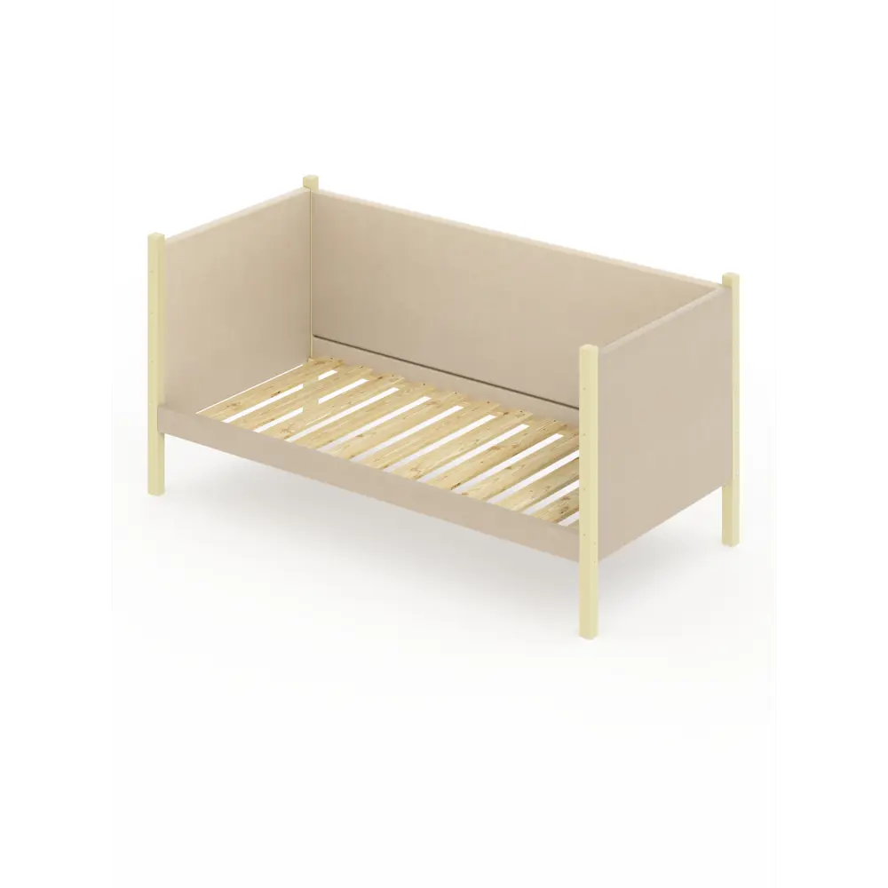 Фото Кровать Solarius Тахта реечное основание tahta-obiv-spin-beg90-190van 100 x 101 x 200 см дерево цвет бежевый/ванильный