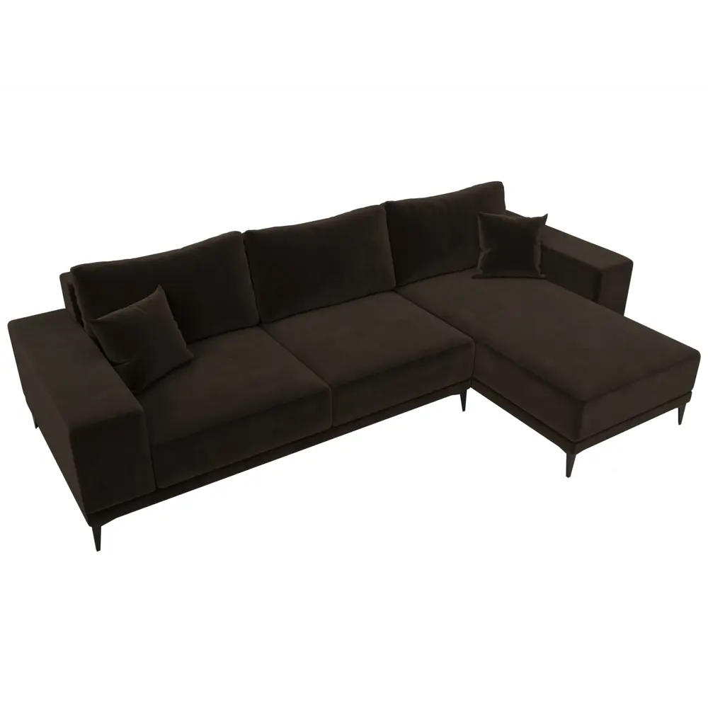 Фото 6 Диван угловой Льюес правый Лига диванов 122405 280x88x164 см микровельвет цвет коричневый Фото 6 Диван угловой Льюес правый Лига диванов 122405 280x88x164 см микровельвет цвет коричневый