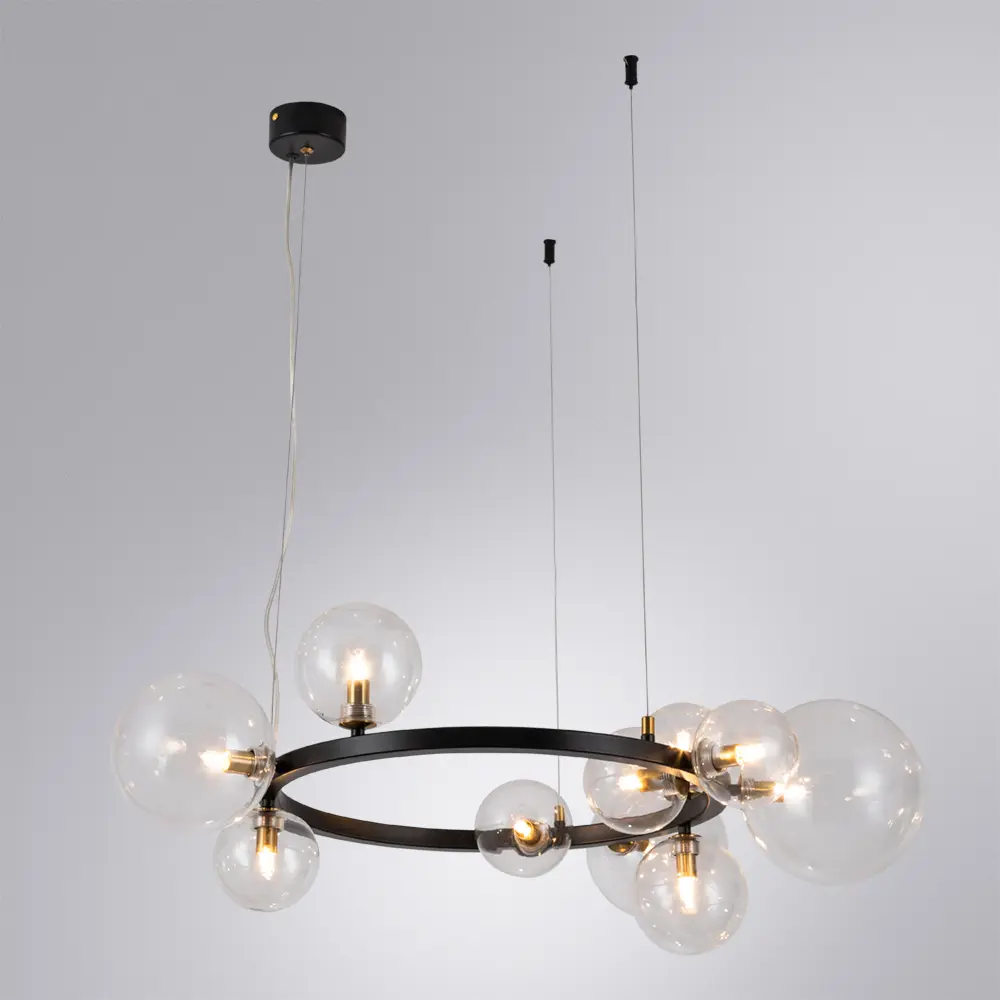 Фото Люстра подвесная Arte lamp A7790sp-10bk 10 ламп 15 м² цвет черный Фото Люстра подвесная Arte lamp A7790sp-10bk 10 ламп 15 м² цвет черный