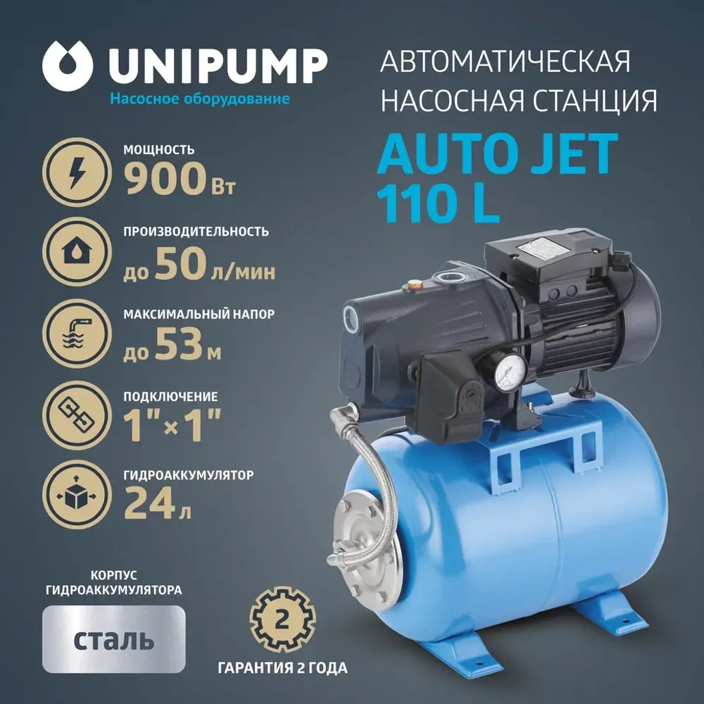 Фото 2 Насосная станция Unipump Auto JET 110 L Фото 2 Насосная станция Unipump Auto JET 110 L