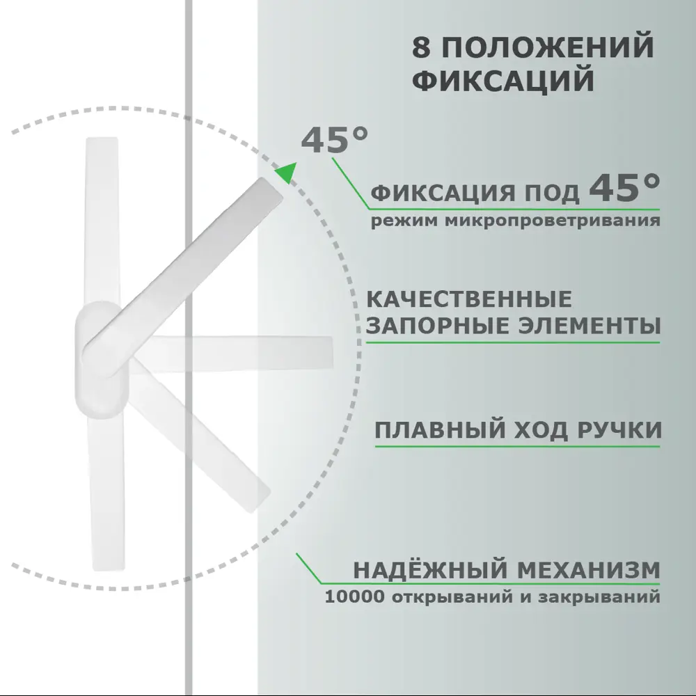 Фото 2 Ручка для окон и балконной двери Dorf Victory 35мм белая Фото 2 Ручка для окон и балконной двери Dorf Victory 35мм белая
