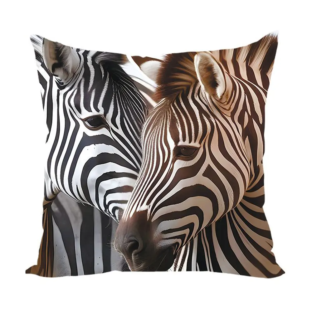 Фото Наволочка декоративная Zaberite Две зебры 3864Н, 40x40 см Фото Наволочка декоративная Zaberite Две зебры 3864Н, 40x40 см