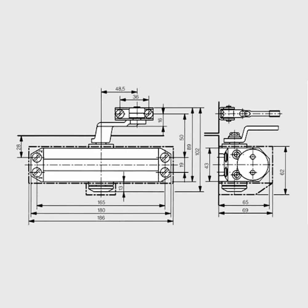 Фото 4 Дверной доводчик Dorma TS 77 EN 2 с рычажной тягой белый Фото 4 Дверной доводчик Dorma TS 77 EN 2 с рычажной тягой белый