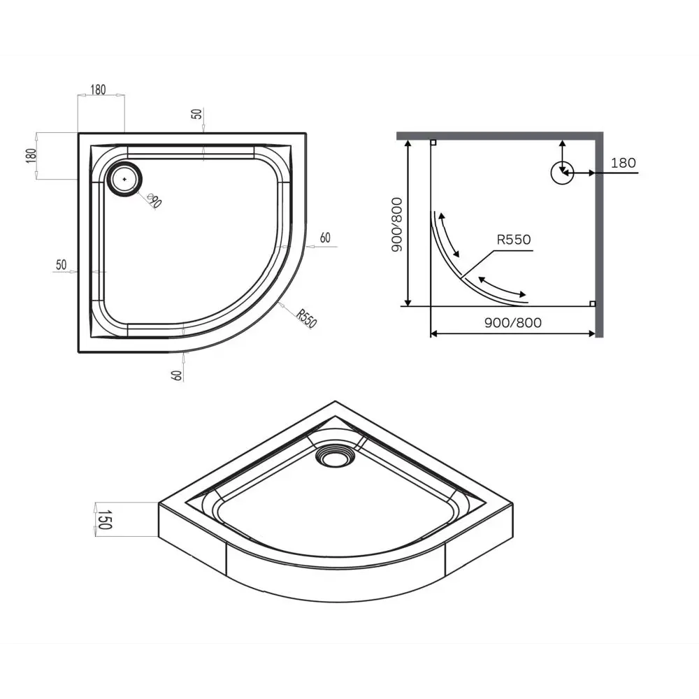 Фото 2 Поддон душевой AM.PM 80x80 X-Joy Twin Slide W88T-205-080W Фото 2 Поддон душевой AM.PM 80x80 X-Joy Twin Slide W88T-205-080W