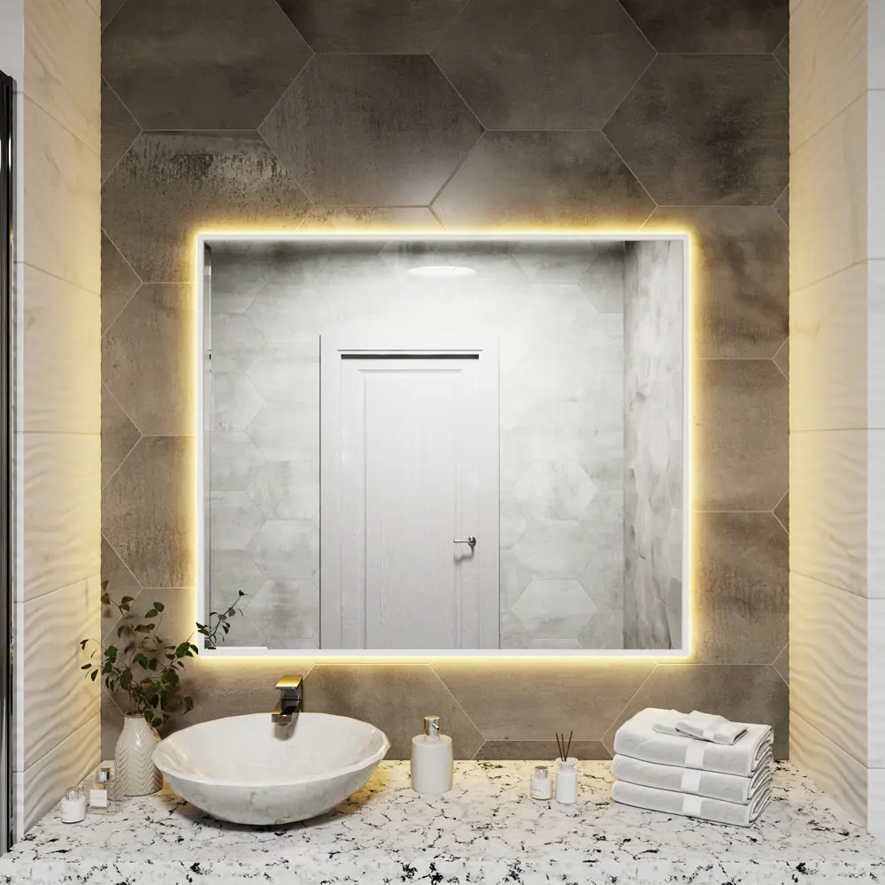 Фото 2 Зеркало со встроенной подсветкой One mirror 10090бст 90x100 см Фото 2 Зеркало со встроенной подсветкой One mirror 10090бст 90x100 см