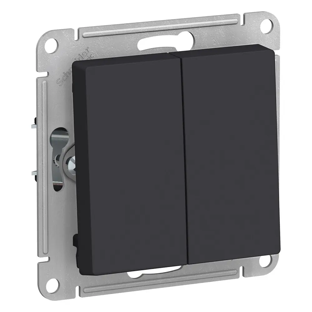 Фото Выключатель встраиваемый Systeme Electric AtlasDesign ATN001051 2 клавиши цвет карбон Фото Выключатель встраиваемый Systeme Electric AtlasDesign ATN001051 2 клавиши цвет карбон