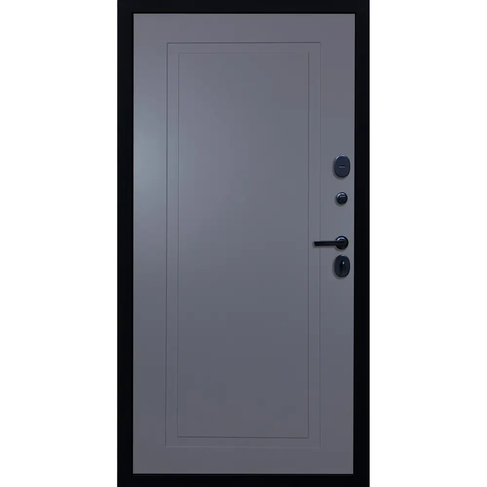 Фото Входная дверь Diva ДХ-46 205x96см левый черный кварц/Н10 силк маус