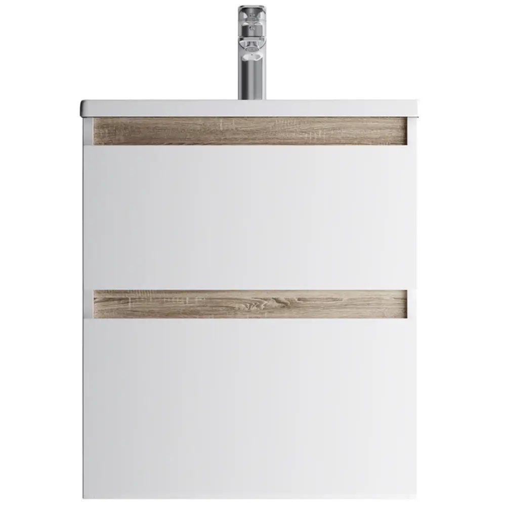 Фото Тумба с раковиной AM.PM X-Joy M85A-FHX0552-WC0552WG подвесная, 55 см, 2 ящика, белый глянец Фото Тумба с раковиной AM.PM X-Joy M85A-FHX0552-WC0552WG подвесная, 55 см, 2 ящика, белый глянец