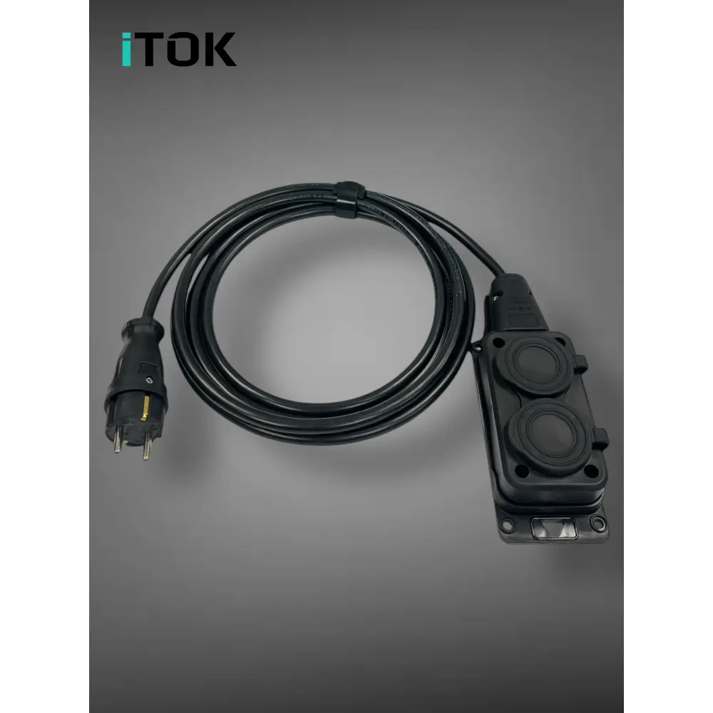 Фото 10 Удлинитель-шнур Itok i-connect-color-SU-PVS-310-2-54-30-black 2 розетки с заземлением 3x1 мм 30 м 2200 Вт цвет черный