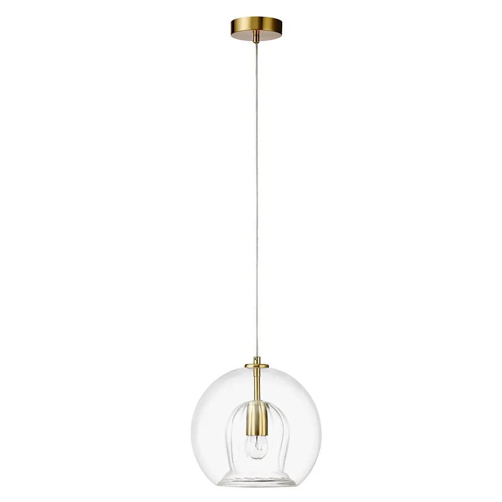 Фото Светильник подвесной Crystal Lux Luisa sp1 brass-transparent 1 лампа 2 м² цвет латунь Фото Светильник подвесной Crystal Lux Luisa sp1 brass-transparent 1 лампа 2 м² цвет латунь