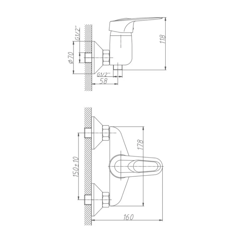 Фото 2 Смеситель для душа Kevon KV97588 однорычажный цвет хром