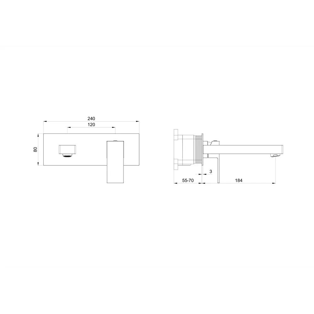 Фото 2 Смеситель для раковины встраиваемый Wonzon & Woghand Cube однорычажный цвет темный графит WW-88869016-BGM