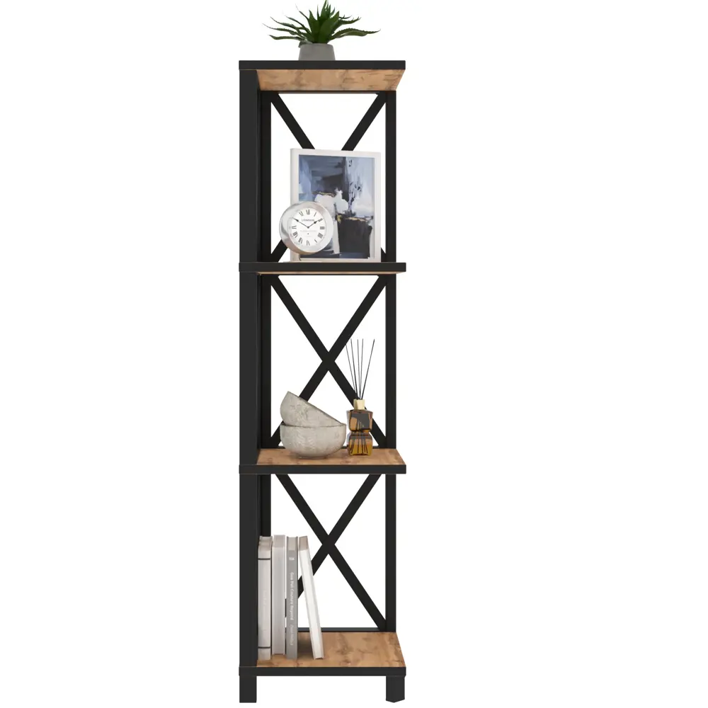 Фото 2 Стеллаж с полками Make mebel Лофт Слим-4 29x112x29 см нагрузка до 20 кг металл цвет тёмный Фото 2 Стеллаж с полками Make mebel Лофт Слим-4 29x112x29 см нагрузка до 20 кг металл цвет тёмный