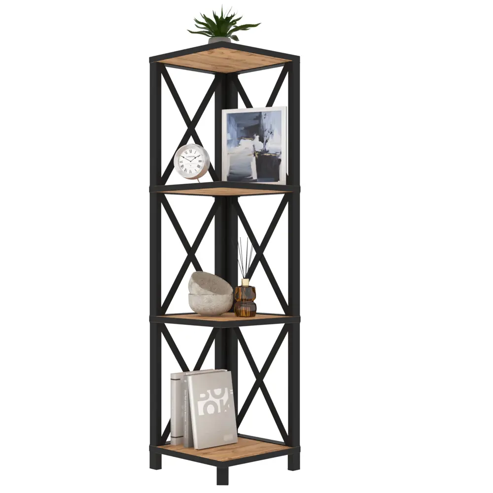 Фото Стеллаж с полками Make mebel Лофт Слим-4 29x112x29 см нагрузка до 20 кг металл цвет тёмный Фото Стеллаж с полками Make mebel Лофт Слим-4 29x112x29 см нагрузка до 20 кг металл цвет тёмный
