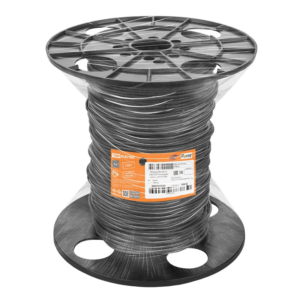 Фото 3 Провод Tdm electric ПуВнг(А)-LS 1х6 200 м цвет черный ГОСТ Фото 3 Провод Tdm electric ПуВнг(А)-LS 1х6 200 м цвет черный ГОСТ
