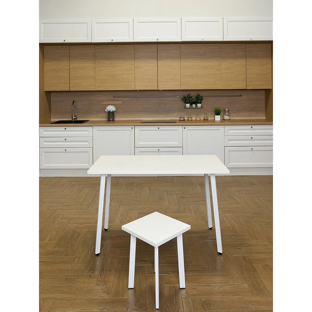 Фото Кухонный стол Diko Loft Delight Dining DL-868328 140х70х75 см цвет белый Фото Кухонный стол Diko Loft Delight Dining DL-868328 140х70х75 см цвет белый