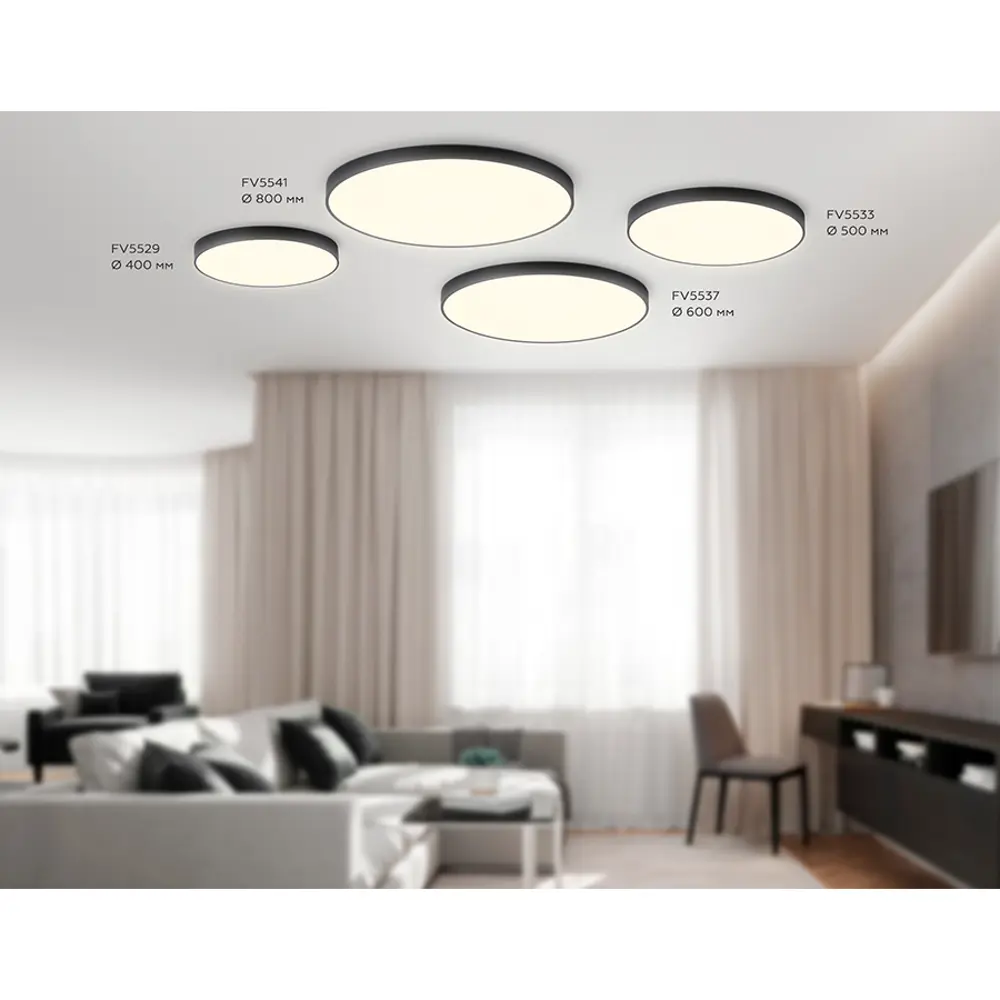 Фото 10 Светильник настенно-потолочный светодиодный Ambrella light Fv5529 8 м² нейтральный белый свет цвет черный Фото 10 Светильник настенно-потолочный светодиодный Ambrella light Fv5529 8 м² нейтральный белый свет цвет черный