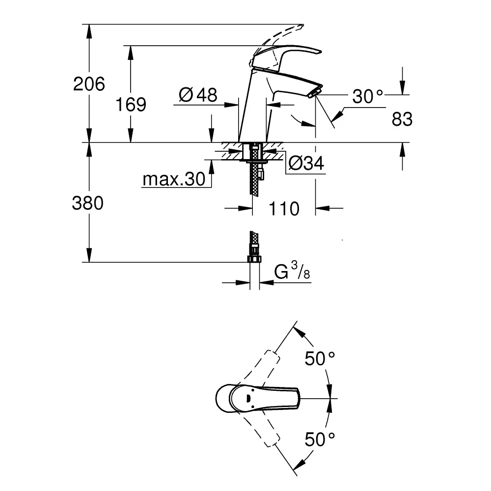 Фото 2 Смеситель для раковины Grohe Eurosmart New 23324001 Фото 2 Смеситель для раковины Grohe Eurosmart New 23324001