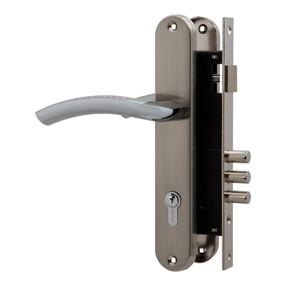 Фото Замок цилиндровый в комплекте с ручкой Fuaro LOCKSET.9013 (SET F9011) SN/CP матовый никель Фото Замок цилиндровый в комплекте с ручкой Fuaro LOCKSET.9013 (SET F9011) SN/CP матовый никель